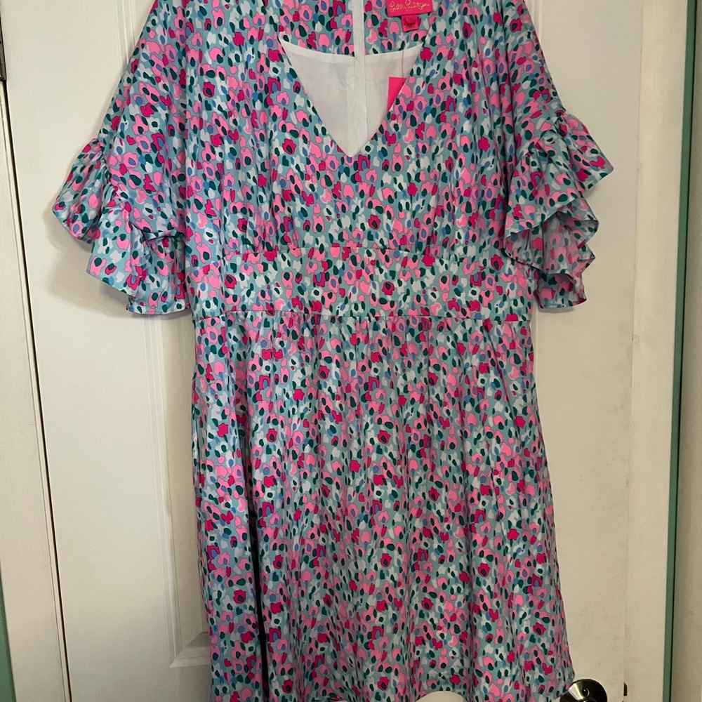 Lily Pulitzer Blair’s Stretch Ruffle Sleeve Dress size 16